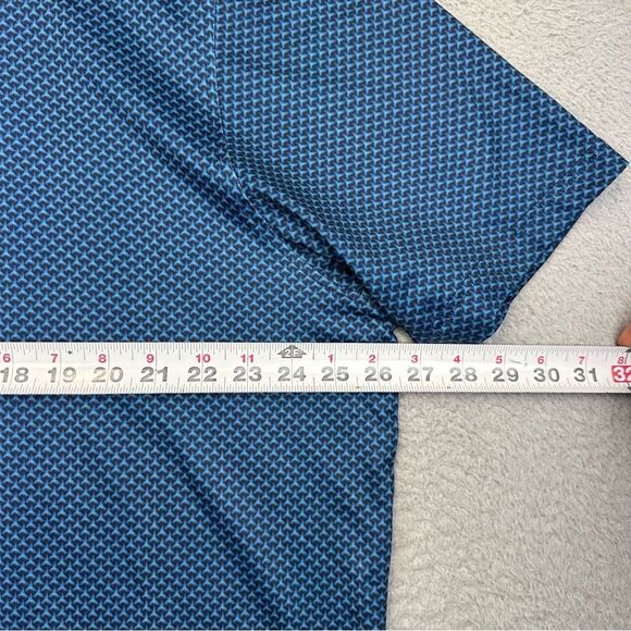 Deolax Polo‎ Shirt Mens XXL Blue Geometric Pattern Stretch Golf Casual Outdoor - Picture 12 of 16